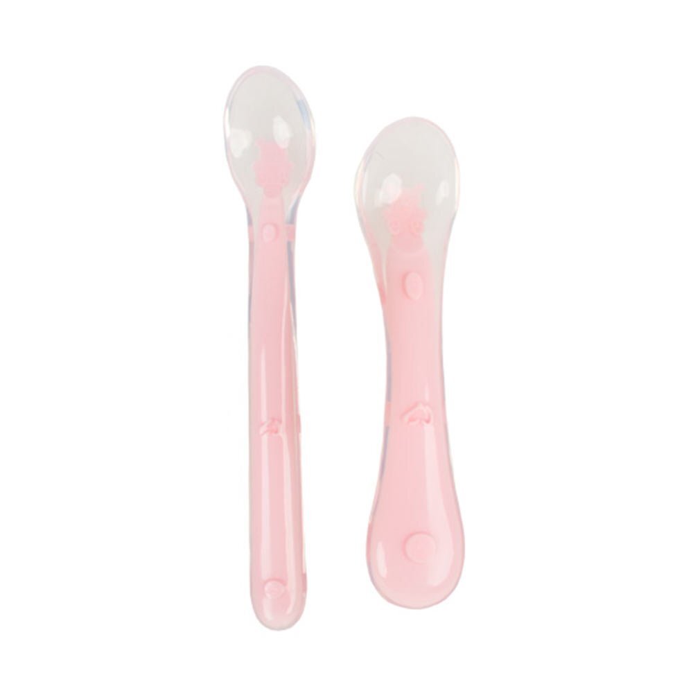 KidsCare Set 2 lingurite flexibile din silicon roz somon