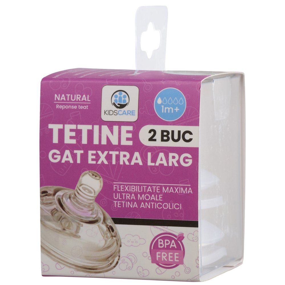 KidsCare Set 2 tetine din silicon fara BPA 1 luna +