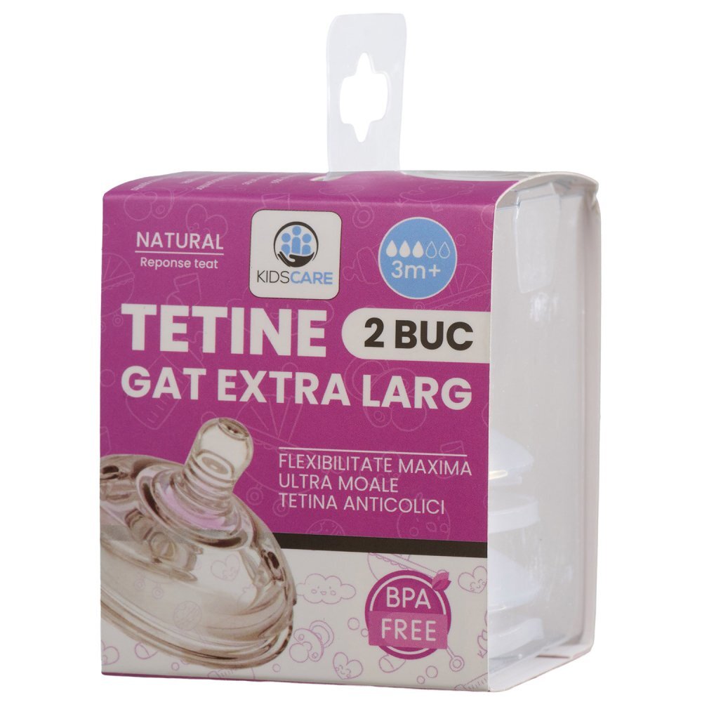 KidsCare Set 2 tetine din silicon fara BPA 3 luni+