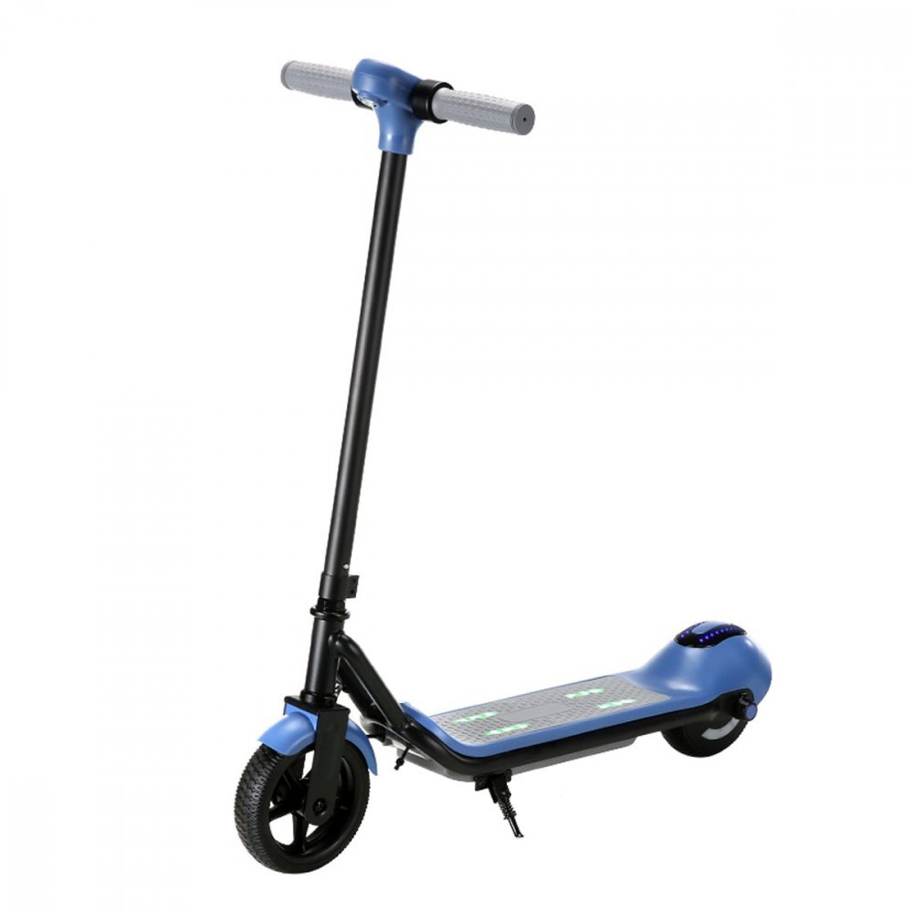 KidsCare Trotineta electrica pentru copii E68 Albastru motor 110W baterie 24V 2.5 Ah viteza 15 kmh bluetooth si lumini