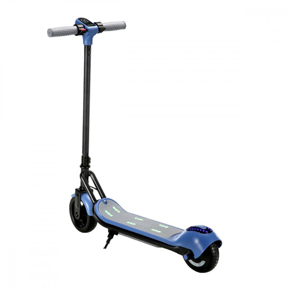 KidsCare Trotineta electrica pentru copii E68 Albastru motor 110W baterie 24V 2.5 Ah viteza 15 kmh bluetooth si lumini