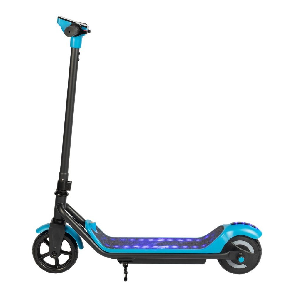 KidsCare Trotineta electrica pentru copii E71 Albastru motor 110W baterie 24V 2.5Ah viteza 12-15 kmh bluetooth lumini