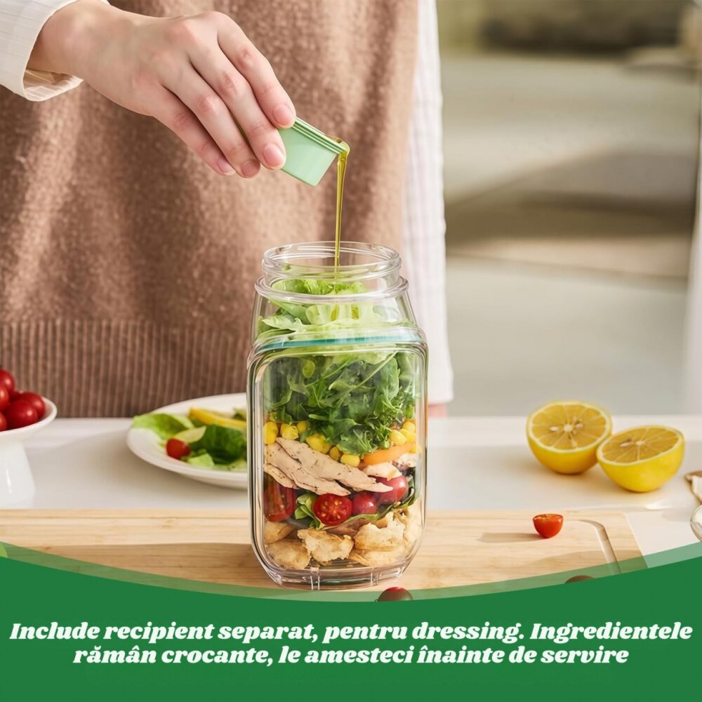 Kidscenter Caserola alimentara cu capac etans reutilizabila fara BPA 1l