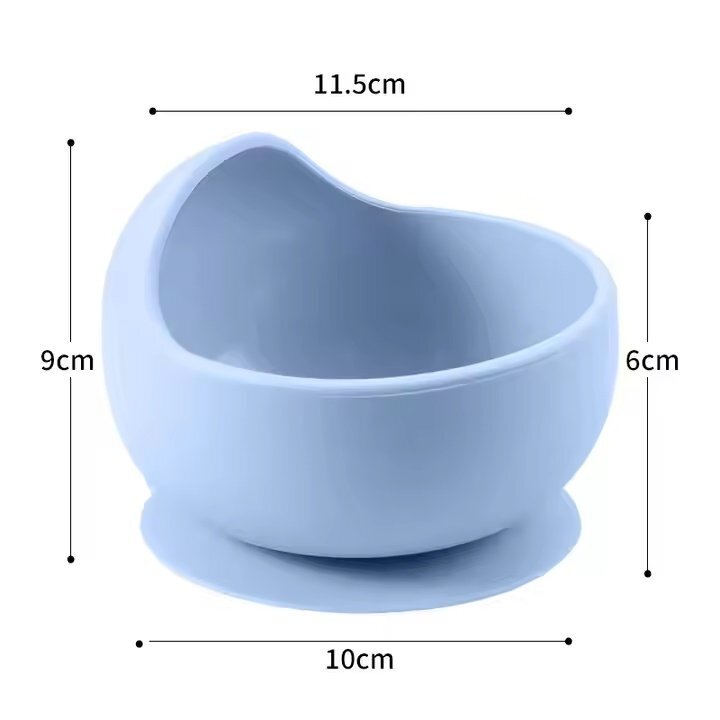 Kidscenter Castron din silicon cu ventuza antiderapanta BPA free 6+ luni albastru