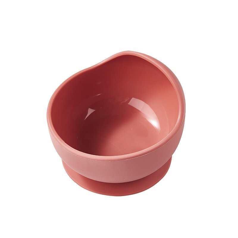 Kidscenter Castron din silicon cu ventuza antiderapanta BPA free 6+ luni rosu