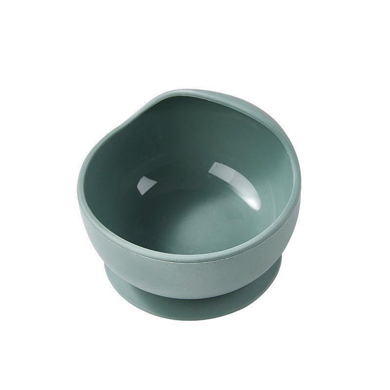 Kidscenter Castron din silicon cu ventuza antiderapanta BPA free 6+ luni verde