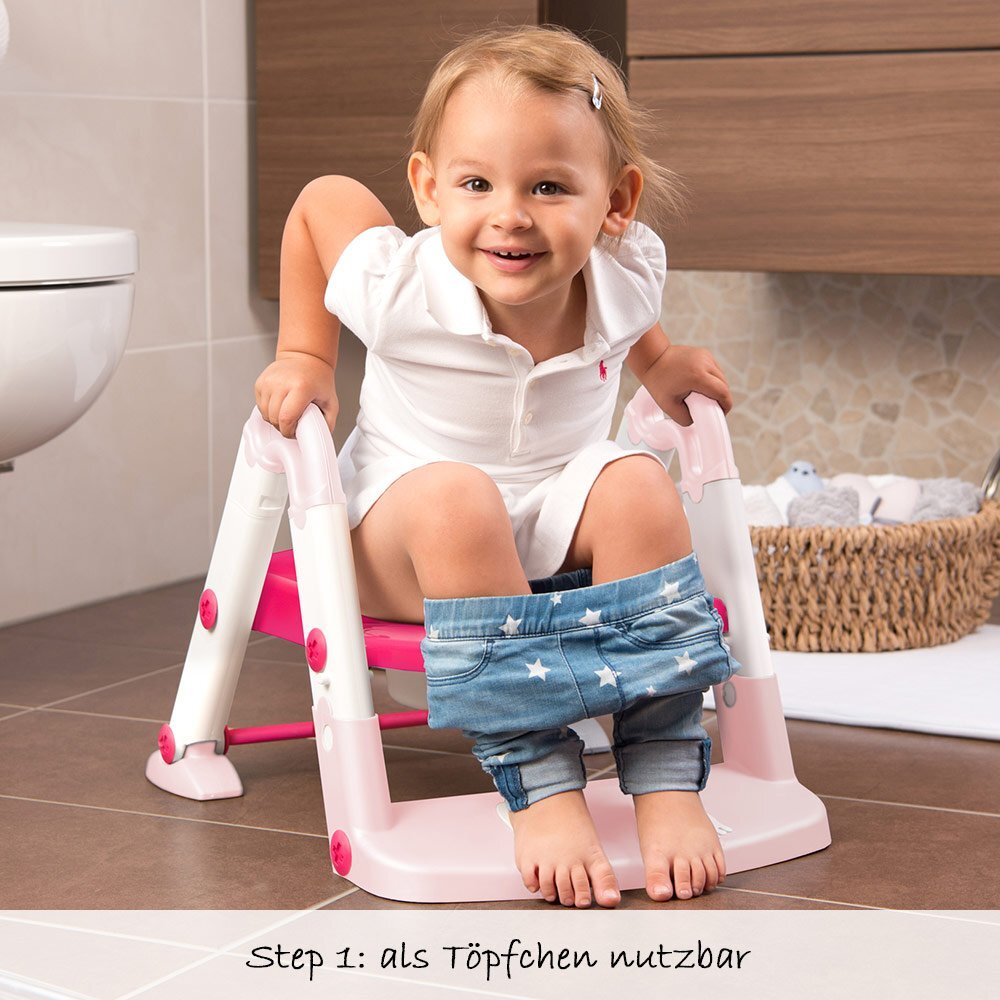 KIDSKIT Scara cu reductor wc si olita white tender rose