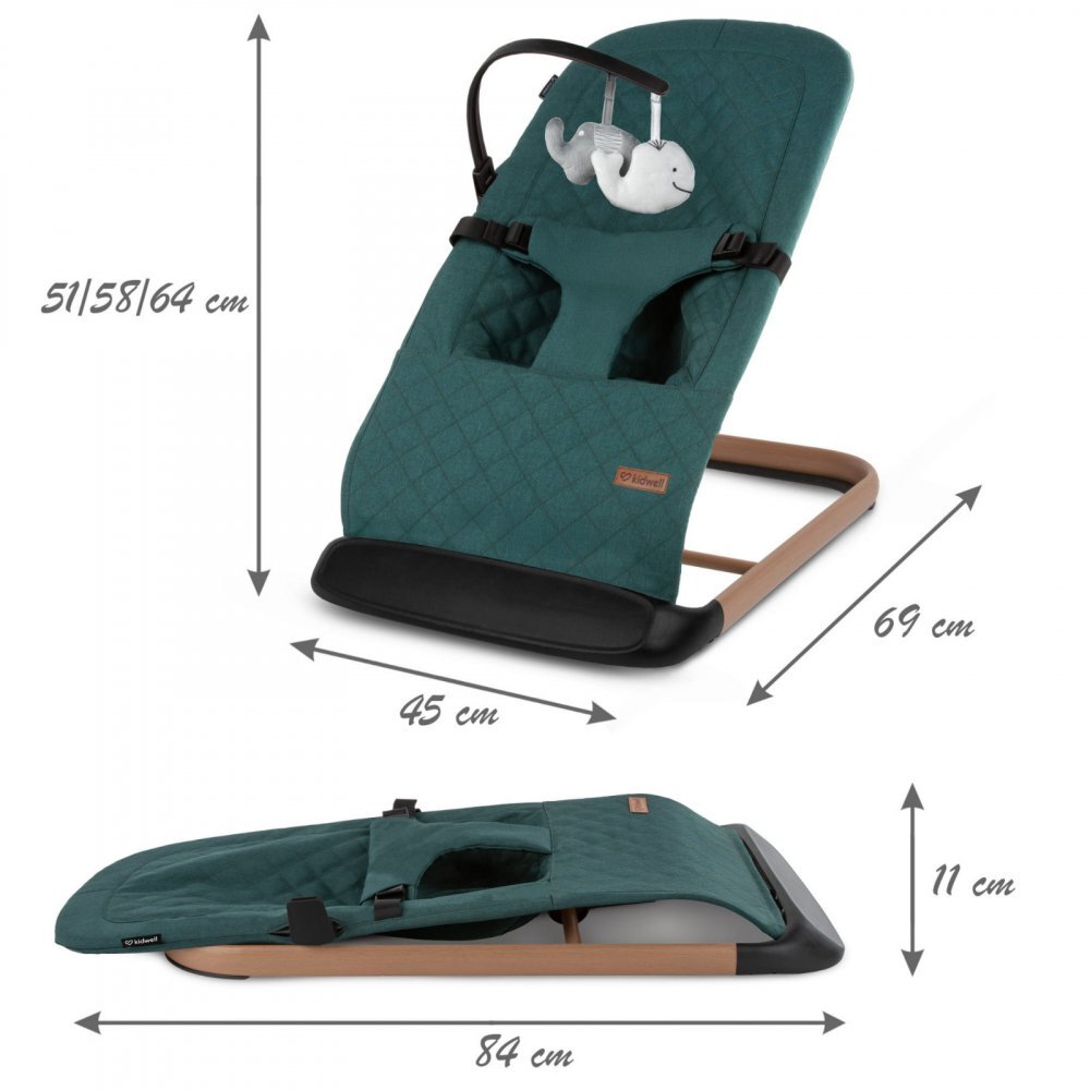 Kidwell Balansoar pentru copii green wooden pliabil