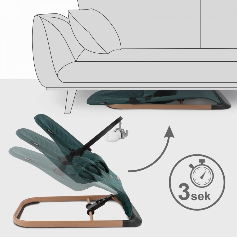 Kidwell Balansoar pentru copii green wooden pliabil
