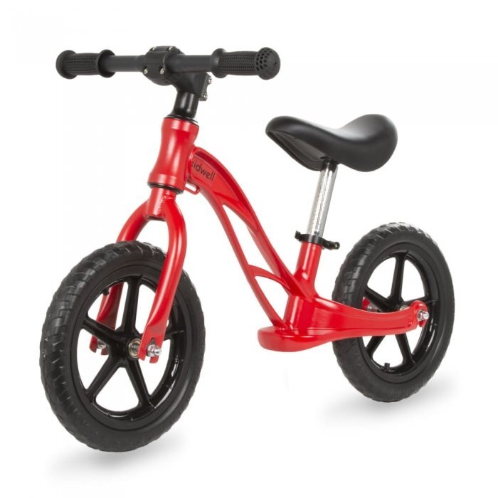 Kidwell Bicicleta copii fara pedale cu cadru din magneziu Rocky Red 12 inch cadru din magneziu scaun reglabil pe inaltime 31-42 cm roti cu rulmenti ABEC-9 anvelope mari EVA de la 2 ani greutatea maxima a copilului 35 kg