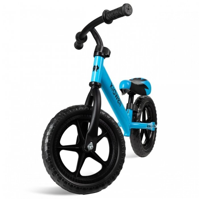 Kidwell Bicicleta copii fara pedale Rebel Blue 12 inch ghidon ajustabil pe inaltime greutate redusa roti spuma EVA scaun reglabil pe inaltime de la 2 ani