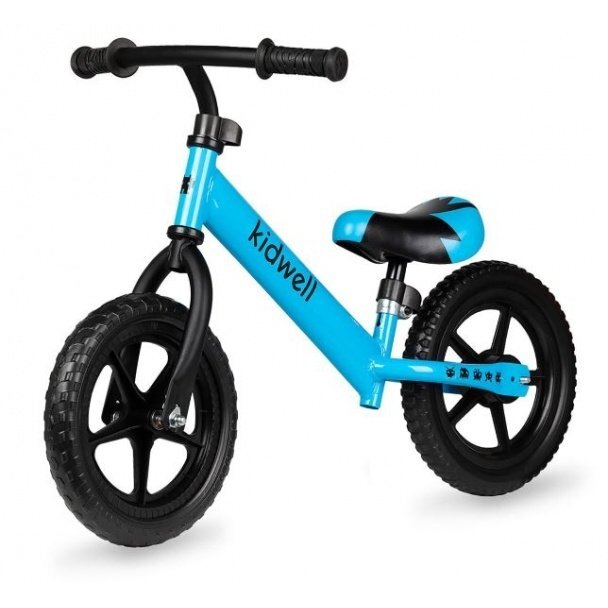Kidwell Bicicleta copii fara pedale Rebel Blue 12 inch ghidon ajustabil pe inaltime greutate redusa roti spuma EVA scaun reglabil pe inaltime de la 2 ani