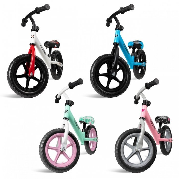 Kidwell Bicicleta copii fara pedale Rebel Mint 12 inch ghidon ajustabil pe inaltime greutate redusa roti spuma EVA scaun reglabil pe inaltime de la 2 ani