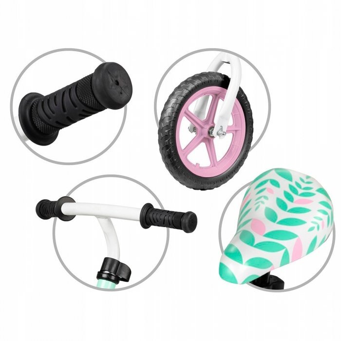 Kidwell Bicicleta copii fara pedale Rebel Mint 12 inch ghidon ajustabil pe inaltime greutate redusa roti spuma EVA scaun reglabil pe inaltime de la 2 ani