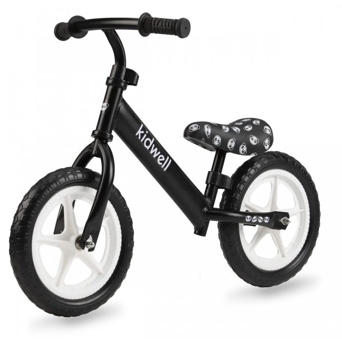 Kidwell Bicicleta copii fara pedale Rebel Panda 12 inch ghidon ajustabil pe inaltime greutate redusa roti spuma EVA scaun reglabil pe inaltime de la 2 ani