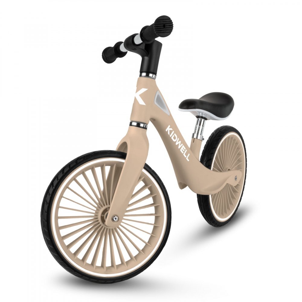 Kidwell Bicicleta de echilibru fara pedale pentru copii Nix Beige 3.05 kg roti PU 29 cm reglabila 80-120 cm maxim 30 kg