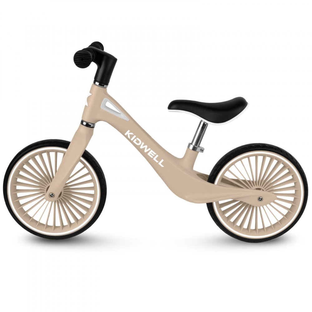 Kidwell Bicicleta de echilibru fara pedale pentru copii Nix Beige 3.05 kg roti PU 29 cm reglabila 80-120 cm maxim 30 kg