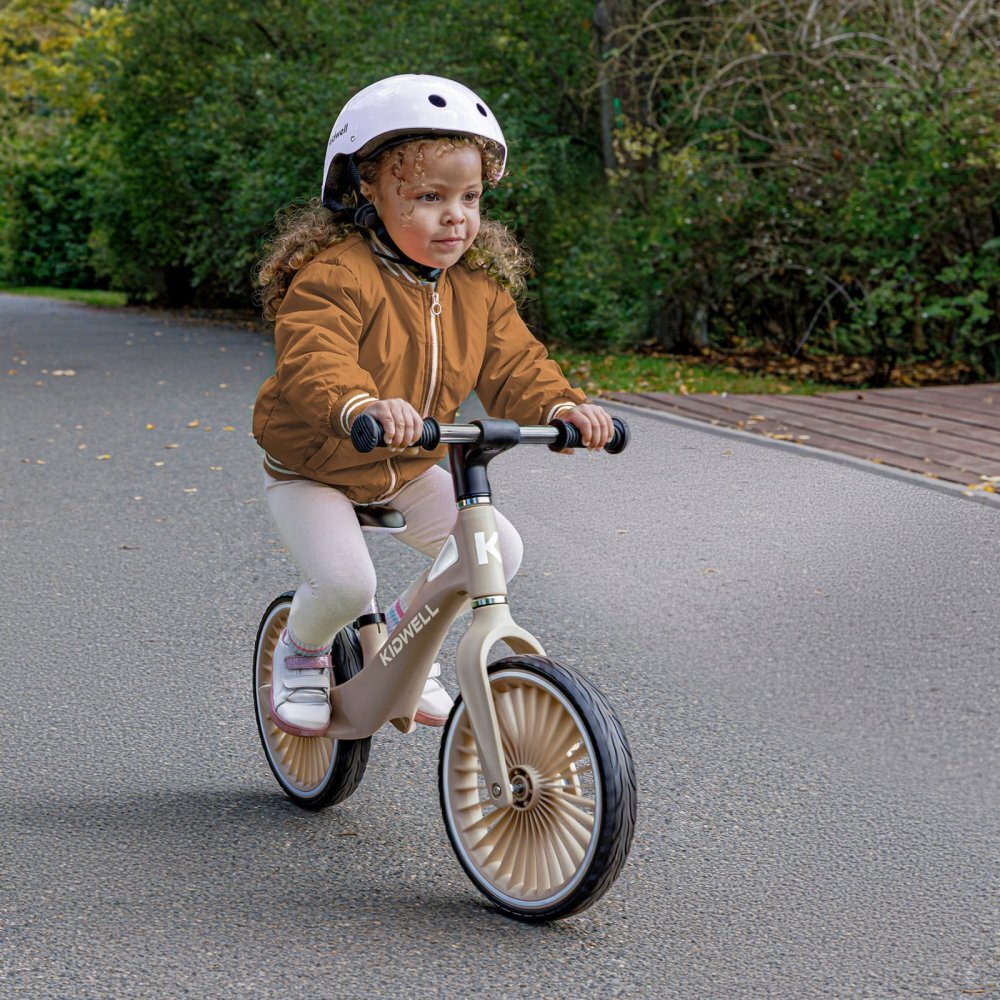 Kidwell Bicicleta de echilibru fara pedale pentru copii Nix Beige 3.05 kg roti PU 29 cm reglabila 80-120 cm maxim 30 kg