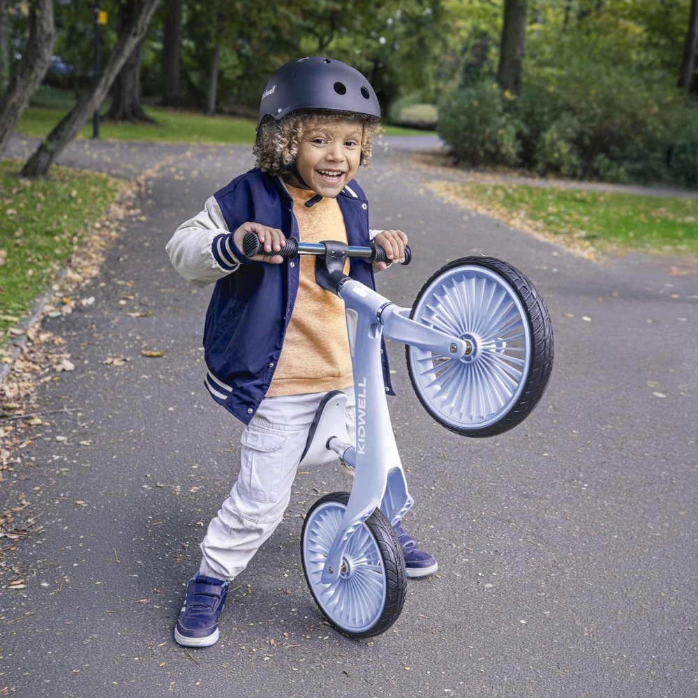 Kidwell Bicicleta de echilibru fara pedale pentru copii Nix Blue Aura 3.05 kg roti PU 29 cm reglabila 80-120 cm maxim 30 kg