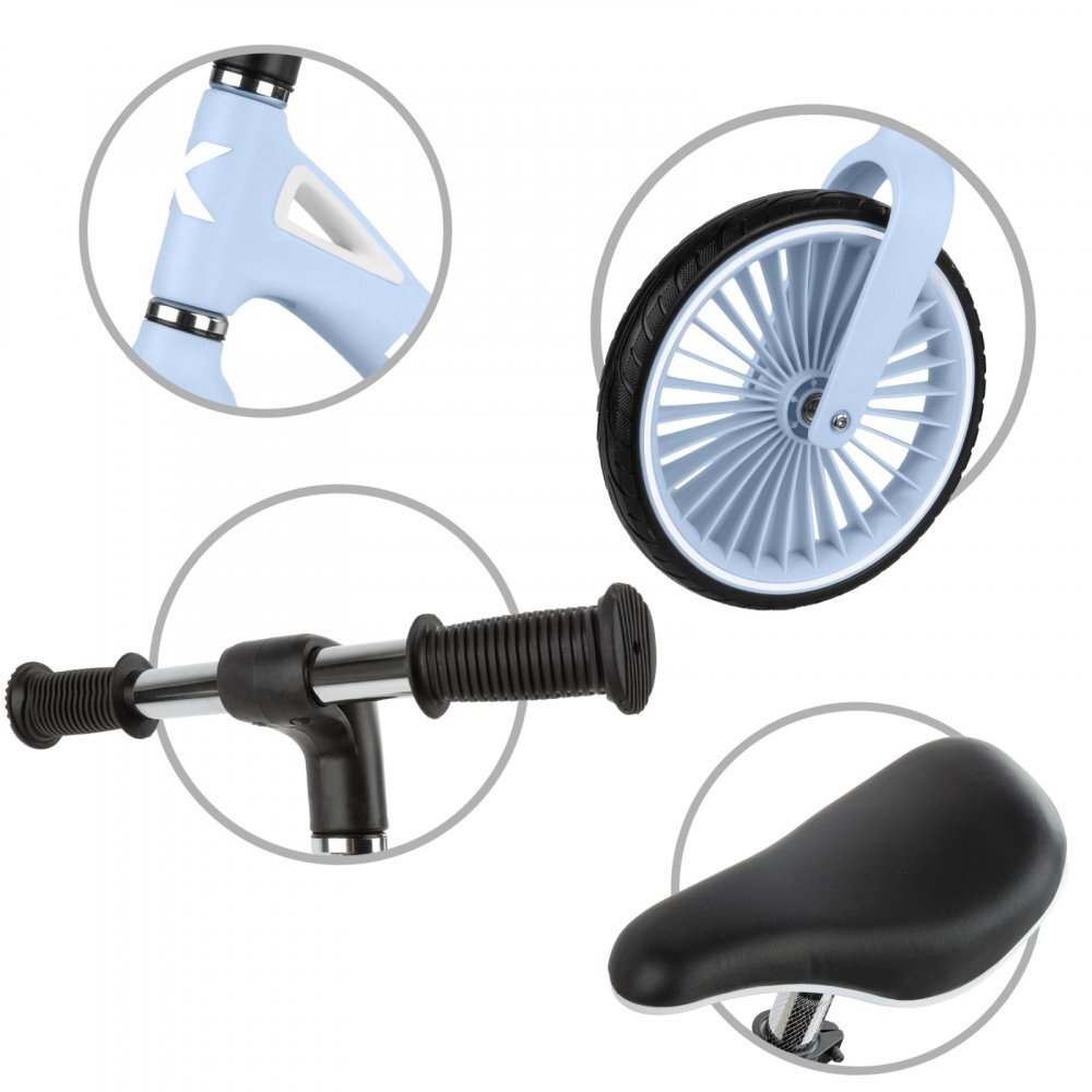 Kidwell Bicicleta de echilibru fara pedale pentru copii Nix Blue Aura 3.05 kg roti PU 29 cm reglabila 80-120 cm maxim 30 kg