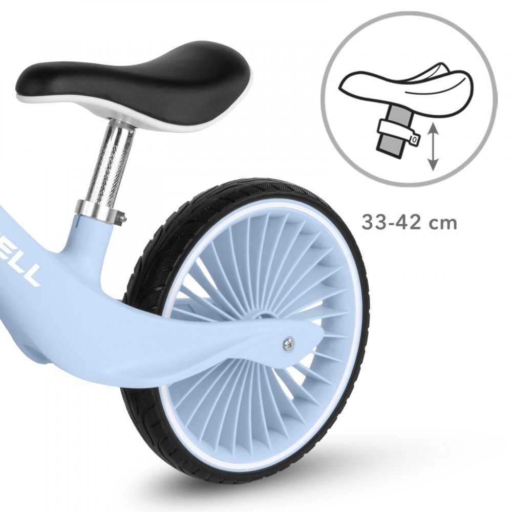 Kidwell Bicicleta de echilibru fara pedale pentru copii Nix Blue Aura 3.05 kg roti PU 29 cm reglabila 80-120 cm maxim 30 kg