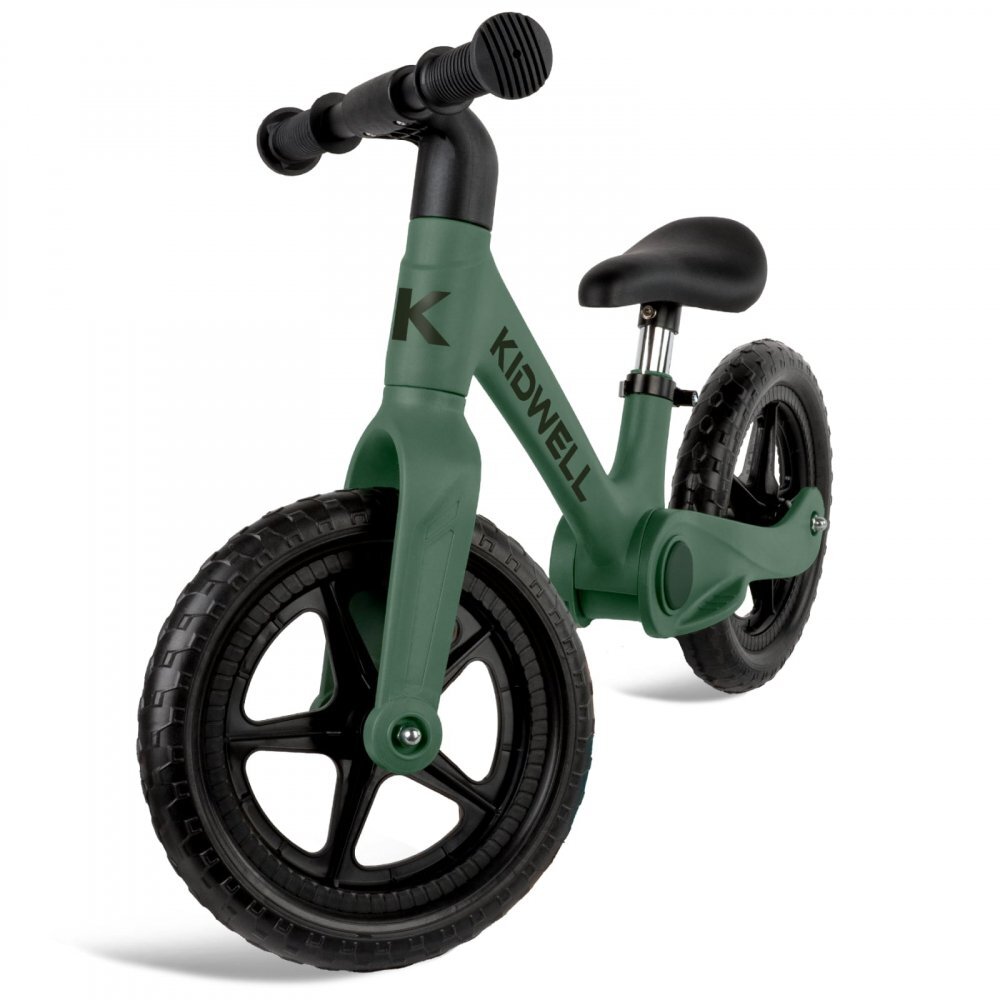 Kidwell Bicicleta de echilibru fara pedale pentru copii pliabila Flex Green ultra usoara 2.9 kg roti EVA 29 cm reglabila 80-120 cm maxim 30 kg
