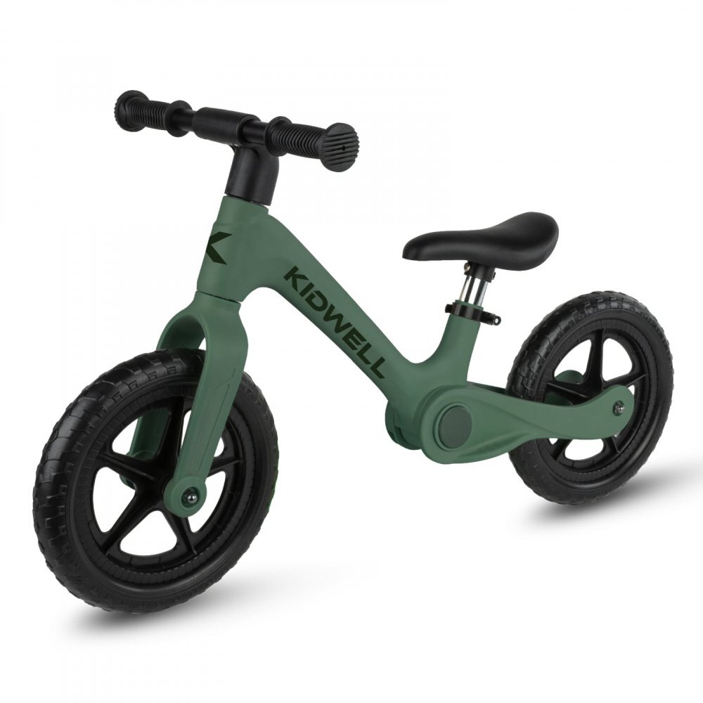 Kidwell Bicicleta de echilibru fara pedale pentru copii pliabila Flex Green ultra usoara 2.9 kg roti EVA 29 cm reglabila 80-120 cm maxim 30 kg