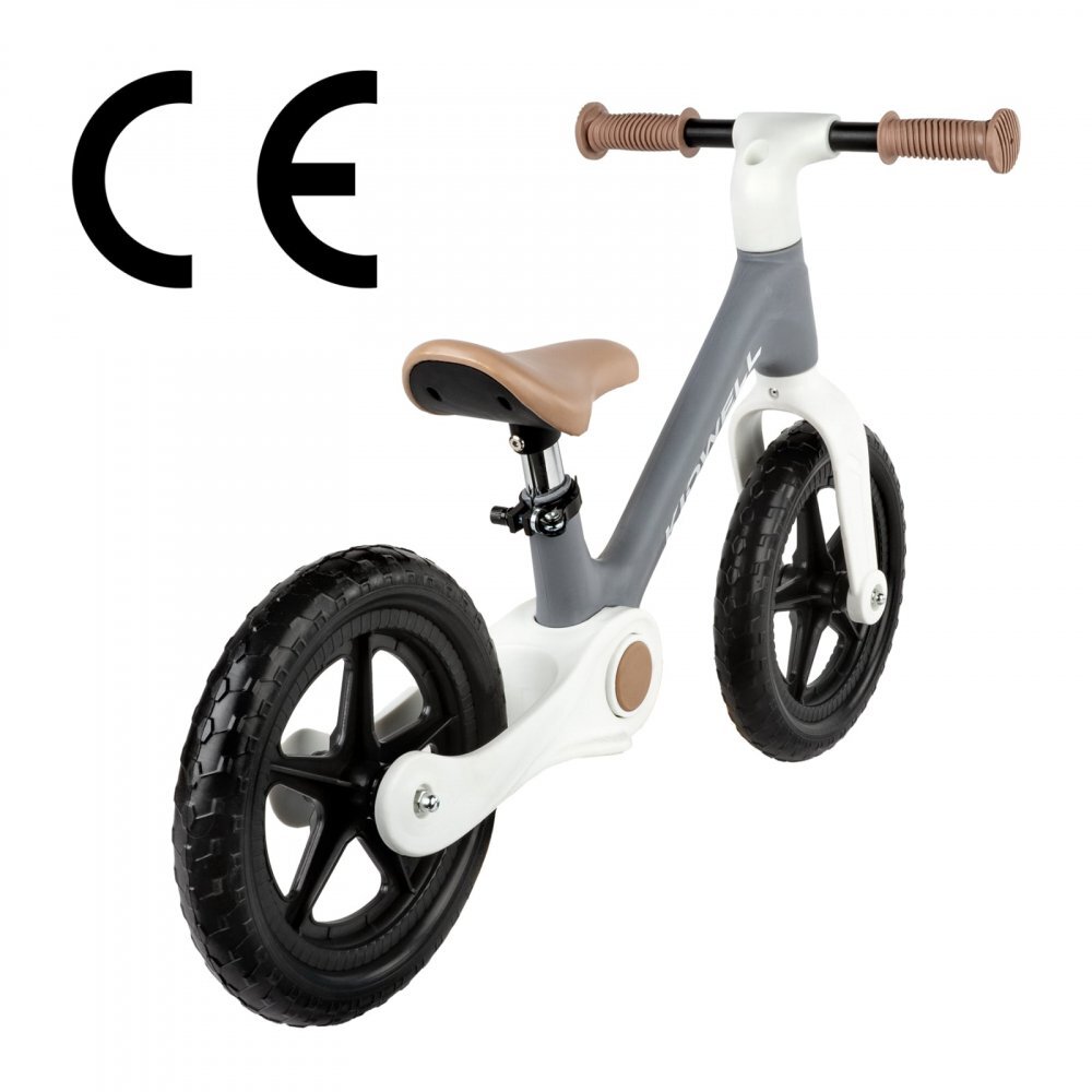 Kidwell Bicicleta de echilibru fara pedale pentru copii pliabila Flex Grey ultra usoara 2.9 kg roti EVA 29 cm reglabila 80-120 cm maxim 30 kg