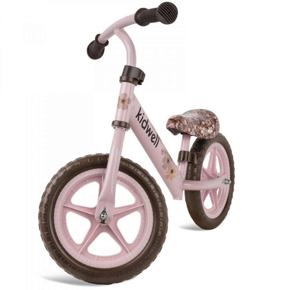 Kidwell Bicicleta de echilibru fara pedale pentru copii Rebel Flower 2.64 kg roti EVA 28 cm reglabila 80-120 cm maxim 30 kg