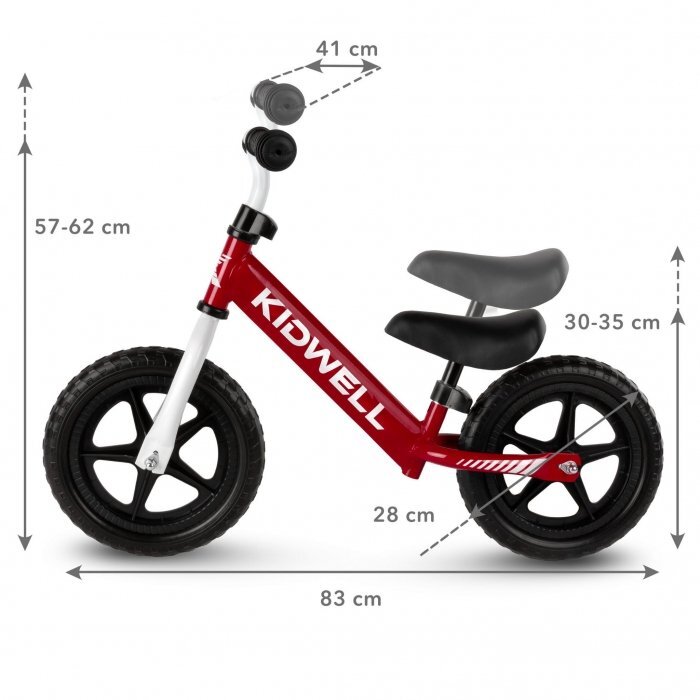 Kidwell Bicicleta de echilibru fara pedale Rebel Red reglabila