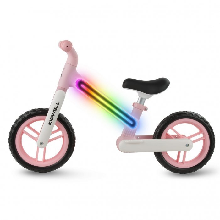 Kidwell Bicicleta fara pedale cadru nailon cu LED roti EVA Suno Roz