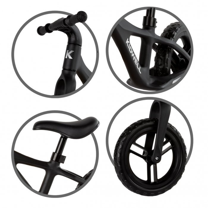 Kidwell Bicicleta fara pedale Jogo Black roti din spuma Eva greutate admisa 30 kg