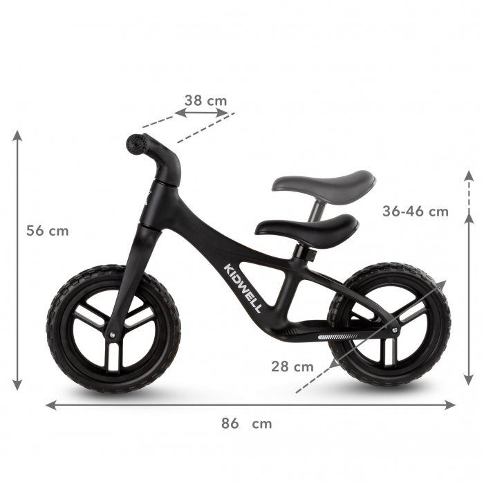 Kidwell Bicicleta fara pedale Jogo Black roti din spuma Eva greutate admisa 30 kg