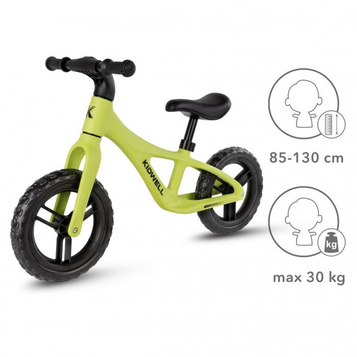 Kidwell Bicicleta fara pedale Jogo Lime roti din spuma Eva greutate admisa 30 kg