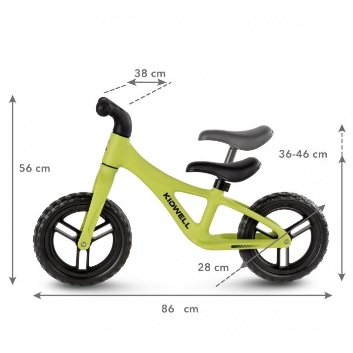 Kidwell Bicicleta fara pedale Jogo Lime roti din spuma Eva greutate admisa 30 kg