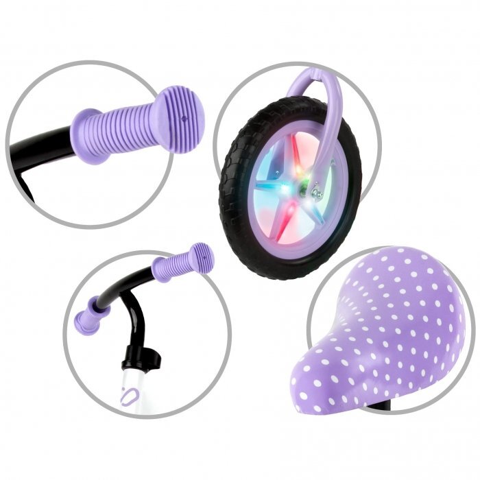 Kidwell Bicicleta fara pedale Rebel Dots roti din spuma eva cu lumini led