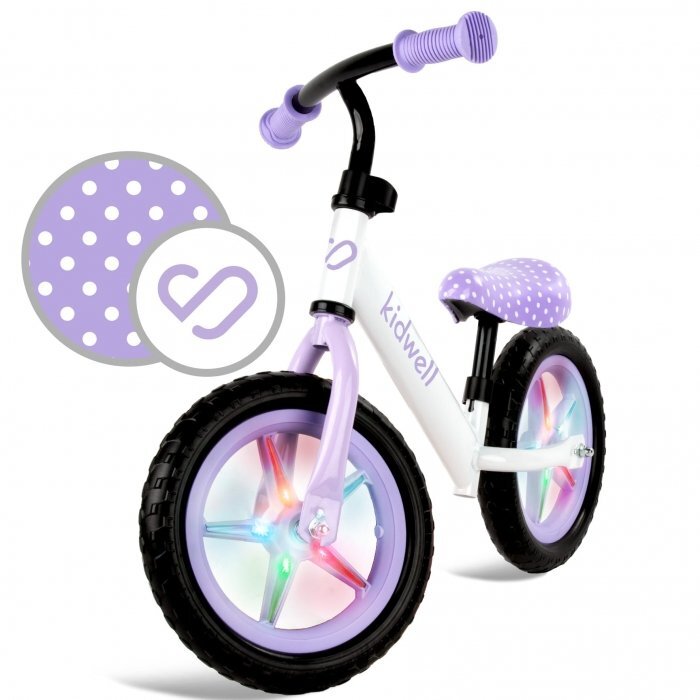 Kidwell Bicicleta fara pedale Rebel Dots roti din spuma eva cu lumini led