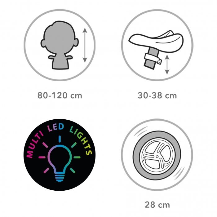 Kidwell Bicicleta fara pedale Rebel Dots roti din spuma eva cu lumini led
