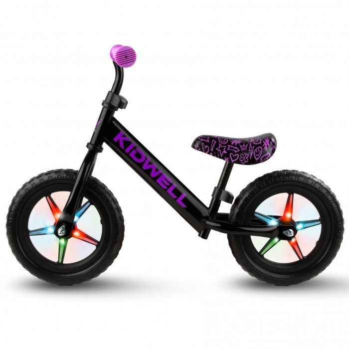 Kidwell Bicicleta fara pedale Rebel Neon Pink roti din spuma eva cu lumini led