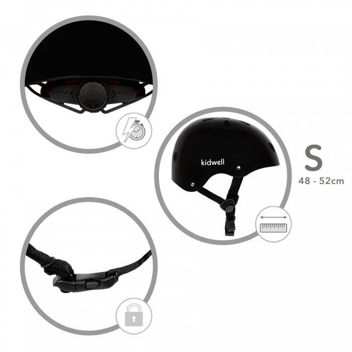 Kidwell Casca de protectie pentru copii ORIX II marimea S 48-52 cm Black