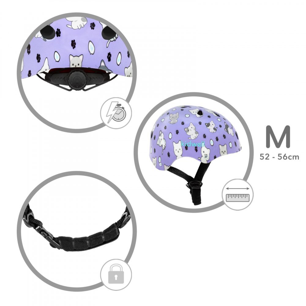 Kidwell Casca de protectie pentru copii Orix Plus Kitty sistem de reglare M 52-56 cm 3 ani+