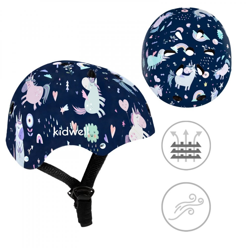 Kidwell Casca de protectie pentru copii sistem de reglare usoara 260 g S 48-52 cm 1 ani+ ORIX Plus Unicorn
