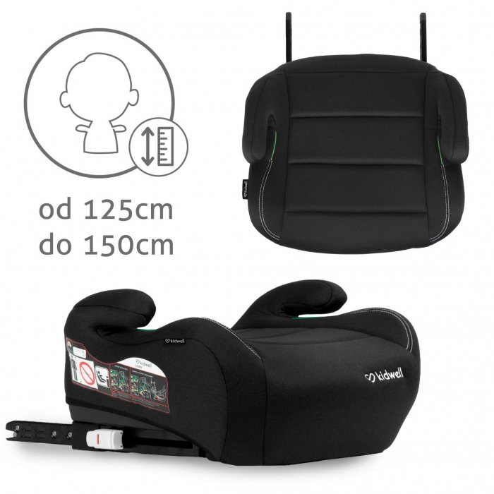 Kidwell Inaltator auto 125-150 cm cu Isofix Ovan black