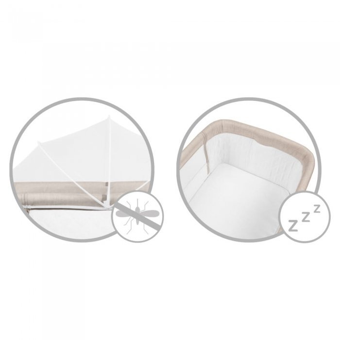 Kidwell Patut Alula Beige reglabil pe inaltime in 5 trepte roti cu blocare accesorii incluse