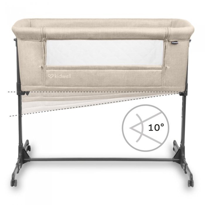 Kidwell Patut Alula Beige reglabil pe inaltime in 5 trepte roti cu blocare accesorii incluse