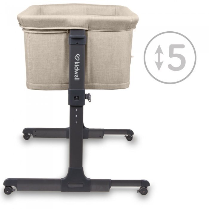 Kidwell Patut Alula Beige reglabil pe inaltime in 5 trepte roti cu blocare accesorii incluse