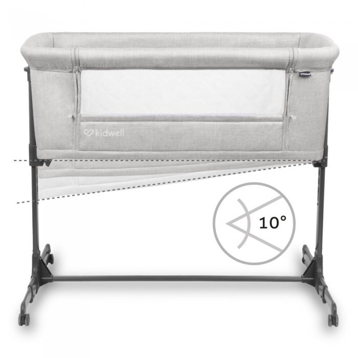 Kidwell Patut Alula Gray reglabil pe inaltime in 5 trepte roti cu blocare accesorii incluse