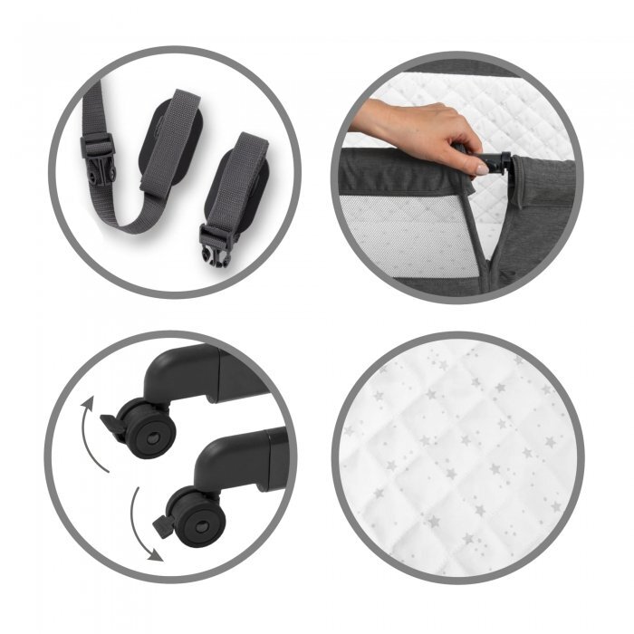 Kidwell Patut cu laterala culisanta Snuzzy Dark Grey