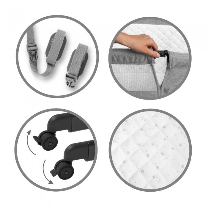Kidwell Patut cu laterala culisanta Snuzzy Light Grey