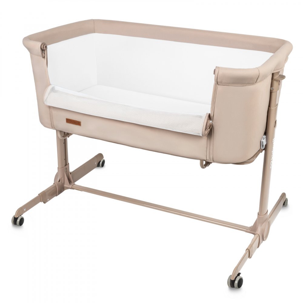 Kidwell Patut cu leganare Cullami Beige co-sleeper 2 in 1 cu laterala culisanta setare unghiulara cu roti reglabil in 6 pozitii pe inaltime